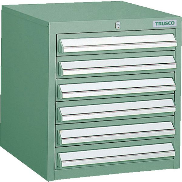 【メーカー在庫あり】 LVR421 トラスコ中山(株) TRUSCO LVR型キャビネット 392X412XH420 引出6段 緑 LV..