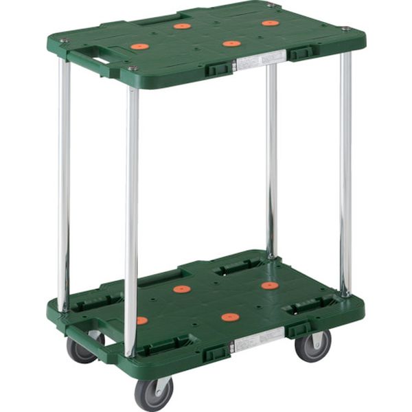 【メーカー在庫あり】 MPB502GN トラスコ中山(株) TRUSCO 樹脂製台車 ルートバン 2段式 370X500 緑 MPB..