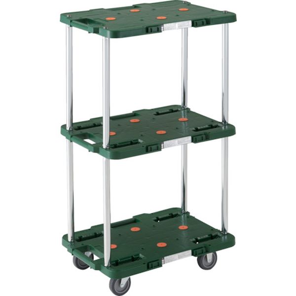 【メーカー在庫あり】 MPB503GN トラスコ中山(株) TRUSCO 樹脂製台車 ルートバン 3段式 370X500 緑 MPB-503-GN HD店