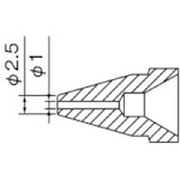 ・内径(mm)：1.0・外径(mm)：2.5・白光　ノズル　1.0MM・適用吸取器：FR-301、FR-410・生産国 日本・JANコード 4962615046230・質量 15g・コード：818-4553 ・品目：N6108N61-08楽天 HD店　