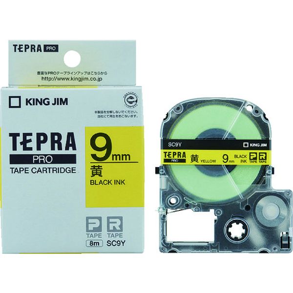 【メーカー在庫あり】 (株)キングジム キングジム テプラPROテ-プカ-トリッジ カラータイプ（黄に黒文字） SC9Y HD店