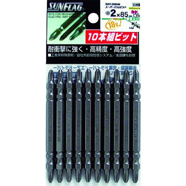 ・先端がスリム形状になっており、ねじ頭が見やすく作業効率が大幅にアップします。・芯ブレ精度が高くスムーズなトルク伝達で打ち込みバランスが安定しています。・耐衝撃性に強く先端強度を保持しており、カケにも強いです。・建築・内装・電設・車両・建具・家具など、様々な場面で使用して頂けます。・刃先：［［＋］］2・全長(mm)：85・硬さ：H・先端：マグネット入り・特殊鋼・生産国 日本・JANコード 4906842111309・質量 180g・コード：396-1486 ・品目：SSV2085MSSV-2085M楽天 HD店　