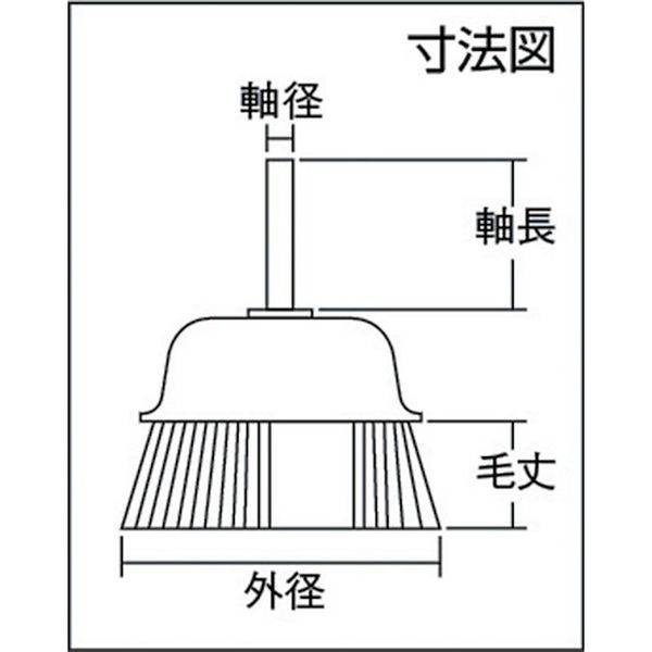 【メーカー在庫あり】 TB6641 トラスコ中山(株) TRUSCO 軸付カップブラシ φ75X軸6 真鍮メッキ鋼線 線径0.25 TB-6641 HD店