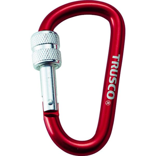 【メーカー在庫あり】 トラスコ中山(株) TRUSCO ネジロック付カラビナ 線径8mmx79mm レッド TKNNL880R ..
