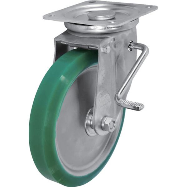 【メーカー在庫あり】 UWJB250 スタンダードプレスキャスター ウレタン車輪 自在ストッパー付 250径 UWJB-250 HD店