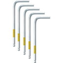 【メーカー在庫あり】 SBNC40S5P フジ矢(株)(ワイズ) ワイズ ボールポイントレンチ【単品】5本組NC(標準サイズ)4.0mm SBNC-40S-5P HD店(4)