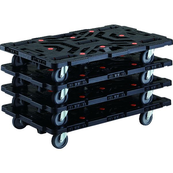【メーカー在庫あり】 TRUSCO 連結式樹脂製平台車 ビートル 900X600 自在5輪 まとめ買い4台 BT900J5-E100-M4 HD店