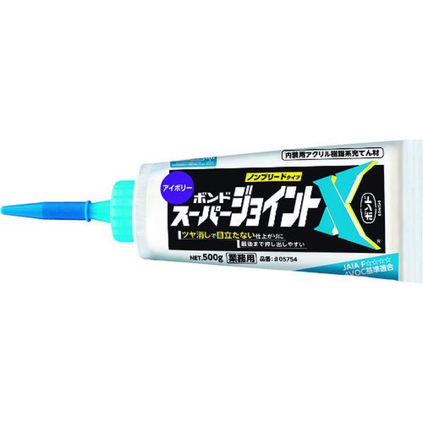 ・つや消しタイプです。・押し出し性良好です。・防黴剤入りです。・ノンブリードタイプです。・日本接着剤工業会 JAIA　F☆☆☆☆ 4VOC基準適合品です。・壁紙のはがれ防止用。・天井・壁面のコーナー部分のコーキングに。・下地のスキマ、凹凸補修に。・色：アイボリー・防カビタイプ：防カビ剤入り・容量(g)：500・容量(kg)：0.5・日本接着剤工業会 JAIA 4VOC基準適合品・アクリル樹脂系エマルジョン形・生産国 日本・JANコード 4901490057542・質量 520g・コード：167-8917 ・品目：0575405754楽天 HD店　