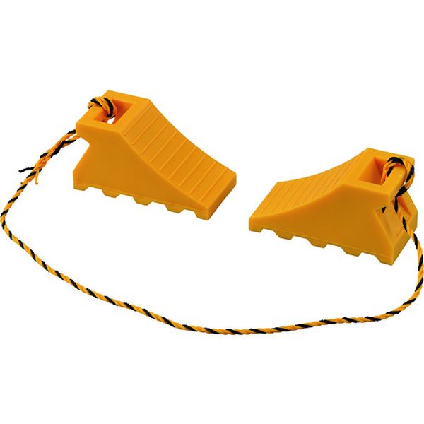 ・軽くて丈夫な再生ポリエチレン製の歯止めがタイヤをしっかりホールドします。・10tまでの大型車用に。・色：黄・間口(mm)：110・奥行(mm)：235・高さ(mm)：125・幅(mm)：110・耐荷重：10t(大型車用)・2個1組(トラロープ1.2m繋ぎ)・再生ポリエチレン・再生ポリプロピレン・トラロープ1.2m・生産国 日本・JANコード 4932134232872・質量 2.200kg・コード：166-8992 ・品目：120005120005楽天 HD店　