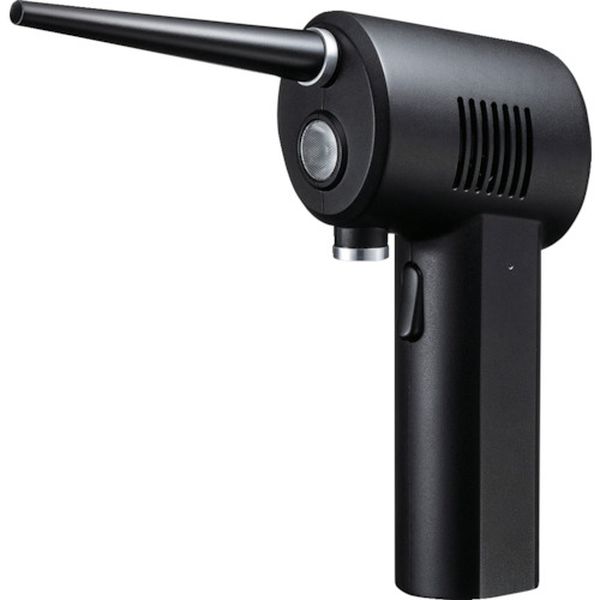 ・繰り返し使える充電式電動エアダスターです。・本体はどの向きでも使用可能で、逆さにも対応しています。・付属のノズルは狭い箇所での使用に最適で、使用後は収納も可能です。・使いたい時に何度でも、コストを気にすることなく、手軽にお掃除できます。・噴射ボタンを[[1]]回連続で押すと、連続噴射できます。・もう一度押すと停止します。・通常のエアダスターに比べ、繰り返しの購入がなく、空き缶の処理、ガスの匂い、火気による危険がありません。・環境に優しい充電式電動エアダスター・高さ(mm)：185・幅(mm)：55・奥行(mm)：94・保証期間(ヵ月)：6・使用可能時間：20分・ノズル長さ：105mm・モーター出力：40W・風圧：27〜32g・充電時間：2.5時間(USB充電ケーブル2A使用時)・生産国 中国・JANコード 4969887872437・質量 320g・コード：250-1467 ・品目：CDADE1BKCD-ADE1BK楽天 HD店　