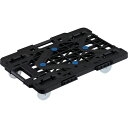 【メーカー在庫あり】 MPK600NJBK 樹脂製平台車 連結式ルートバン メッシュタイプ 615X415 ナイロン車輪 オール自在 黒 MPK-600NJ-B...