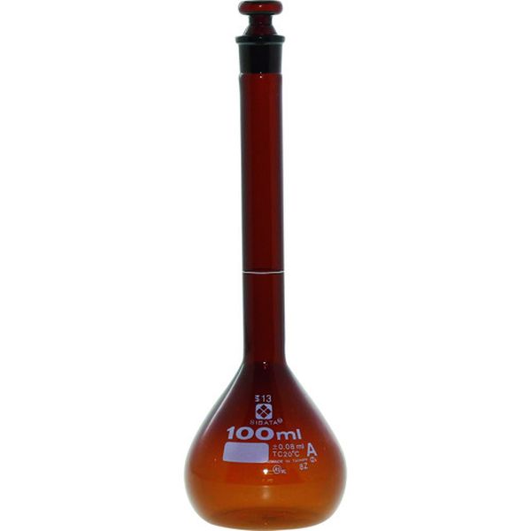 【メーカー在庫あり】 020070100 柴田科学(株) SIBATA メスフラスコ スーパーグレード 茶褐色 100mL 02..