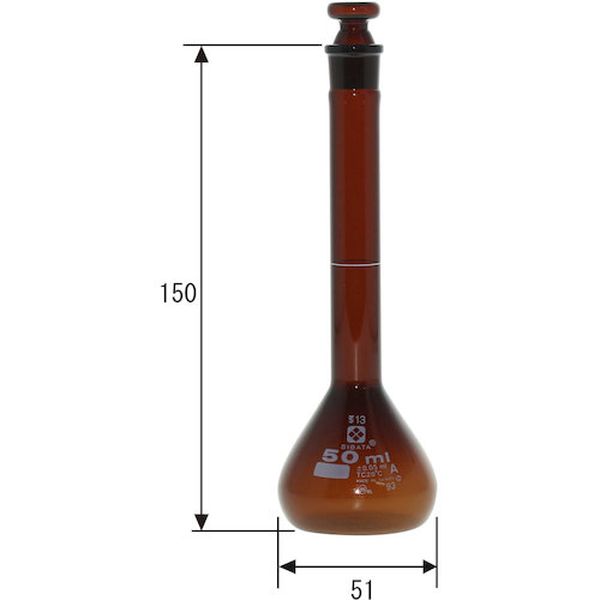 【メーカー在庫あり】 02007050 柴田科学(株) SIBATA メスフラスコ スーパーグレード 茶褐色 50mL 020070-50 HD店