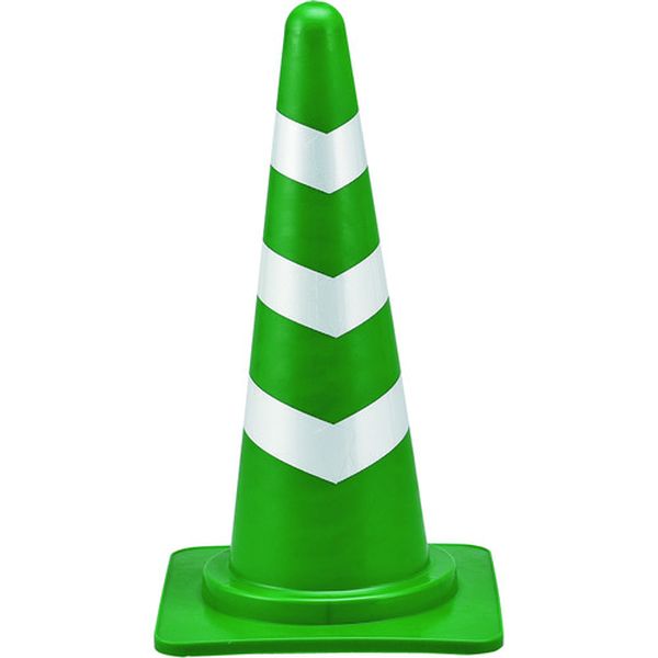 【メーカー在庫あり】 カラーコーン 緑/白反射シート SRC-1G 高さ：700mm ベース：385mm角 反射タイプ ..