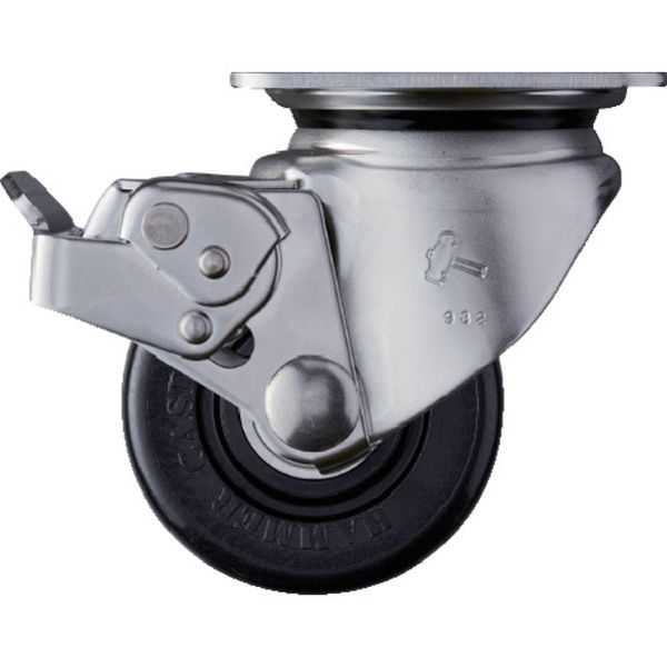 【メーカー在庫あり】 545S0SNRB75 オールステンレス低床重荷重用旋回式ナイロン車輪(ボールベアリング)75mm SP付 545S0S-NRB75 HD店