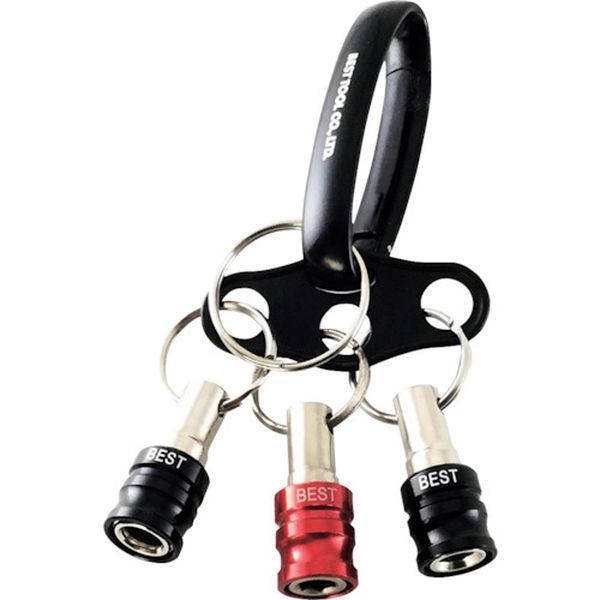 【メーカー在庫あり】 BTH3RBL BEST 3pcs.ビットホルダー オーバルカラビナ・3つ穴プレート付 赤 BTH-3..