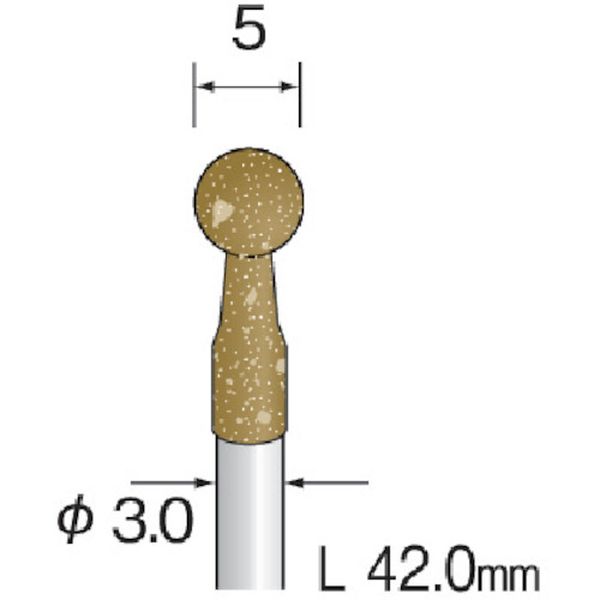 【メーカー在庫あり】 ミニター(株) ミニモ 研削用ゴム砥石 WA ミディアム＃320 φ5 (10本入) DB2105 HD店