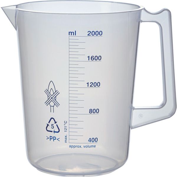 【メーカー在庫あり】 HPB2000 トラスコ中山(株) TRUSCO ポリプロピレン青目盛ビーカー 2000ml(取手付) HPB-2000 HD店