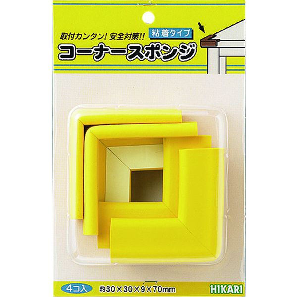【メーカー在庫あり】 PSRK310 (株)光 光 コーナースポンジ 4p 黄 PSRK-310 HD店