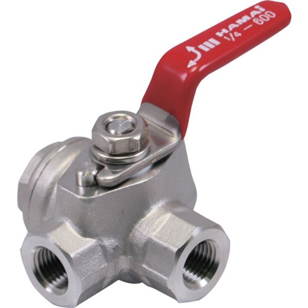 【メーカー在庫あり】 RSS3108RC (株)ハマイ ハマイ ステンレス製禁油処理3方ボールバルブ(Lポート) RSS-31-08RC HD店