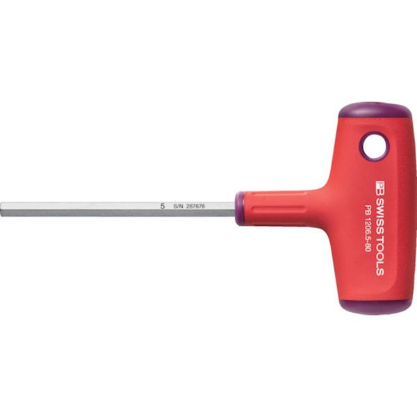 【メーカー在庫あり】 1206580 PBスイスツールズ社 PBスイスツールズ クロスハンドル六角棒ドライバー 対辺寸法5 全長80 1206-5-80 HD店