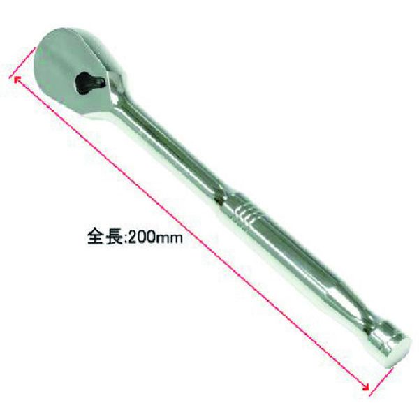 ・差込角3/8DR(9.5mm)もスタンダードなラチェットハンドル・差込角(mm)：9.5・全長(mm)：200・差込角：3/8DR・ギア数：36T・ラチェットハンドルは早回しを目的とした物です。本製品破損の原因になりますので、固く締まっているボルト、ナットを緩める作業には使用しないでください。・パイプなどを差し込み、延長して使用しないでください。・過度なトルクを掛けないでください。・はんまーで叩くなど、衝撃を与えないでください。・生産国 台湾・JANコード 2002000024626・質量 285g・コード：214-9498 ・品目：20020000246262002000024626楽天 HD店　