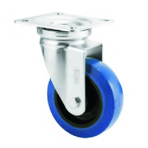 ・ノンマーキングゴムによりタイヤ痕を軽減します。・走行性、耐荷重性を備えたキャスターです。・車輪径D(mm)：100・タイプ：自在式・許容荷重(daN)：147・許容荷重(kgf)：150・車輪幅(mm)：34・取付高H(mm)：144・取...