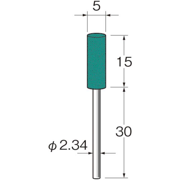 ・特殊処理した砥粒により研削、研磨力に優れています。・従来のゴム砥石と比べ耐久性があり長寿命です。・目づまりが少なく、粉塵が飛散せず弾性効果により滑らかな仕上げ面が得られます。・ガラス・陶磁器・石材・プラスチックなど非金属の研削、研磨に。・粒度(#)：220・外径(mm)：5・幅(mm)：15・軸径(mm)：2.34・軸長(mm)：30・最高使用回転数(rpm)：30000・砥粒：GC・生産国 日本・JANコード 4580052428848・質量 19g・コード：128-3440 ・品目：R3213R3213楽天 HD店　