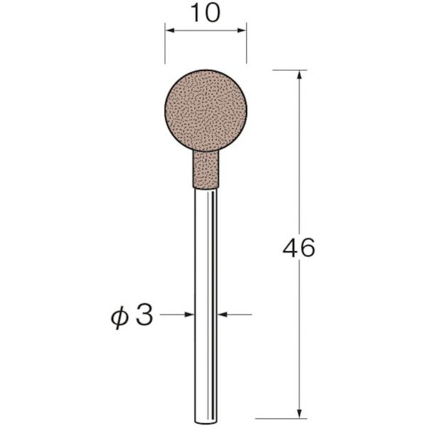 ・特殊に開発された弾性結合材により、ソフトな感触と騒音、ほこりが少ないのが特長です。・被加工物へのなじみが良く、目づまりを起こさず、目の揃った光沢のある仕上げ面が得られます。・研削力に優れるラビンタイプです。・一般鋼材・ステンレス・焼入鋼の研削・研磨用に。・粒度(#)：120・外径(mm)：10・幅(mm)：10・軸径(mm)：3・最高使用回転数(rpm)：30000・砥粒：WA・全長(mm)：46・生産国 日本・JANコード 4580052429395・質量 32g・コード：128-4922 ・品目：R4510R4510楽天 HD店　