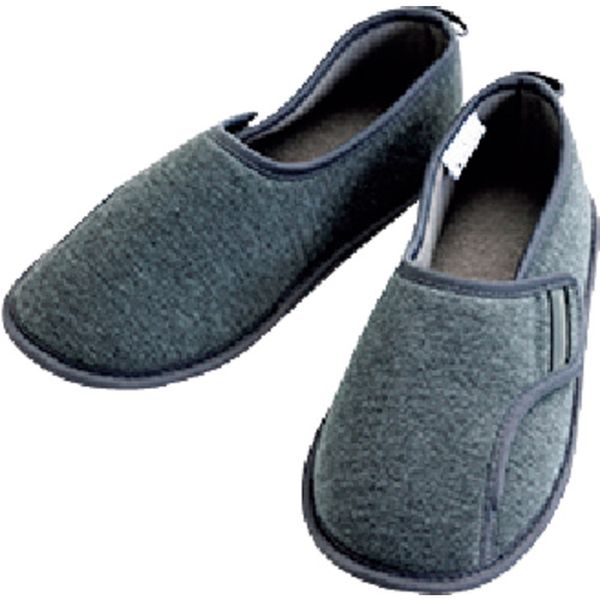 【メーカー在庫あり】 防災ルームシューズ(踏抜き防止材内蔵) グレー L(23.5〜24.5CM) 46060110041 HD店