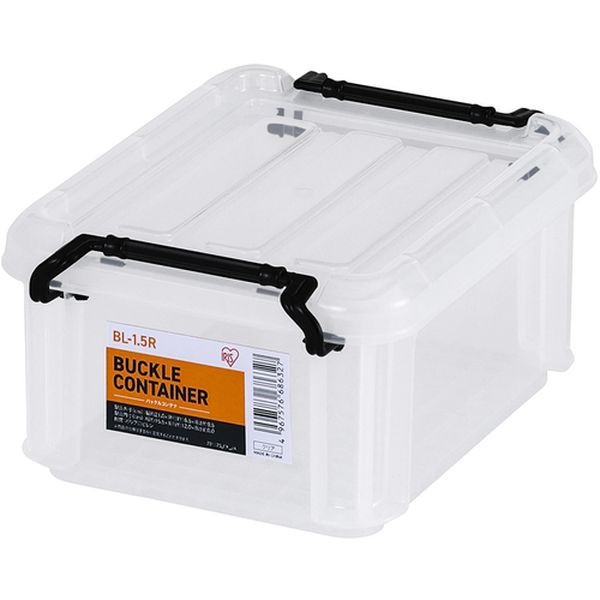 【メーカー在庫あり】 BL1.5RCL アイリスオーヤマ(株) IRIS 299260 バックルコンテナ クリア BL-1-5R-CL HD店