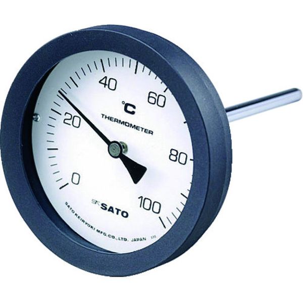 【メーカー在庫あり】 BMT100P4 バイメタル式温度計 BM-T-100P 0〜100℃ 50L (2080-12) BM-T-100P-4 HD店