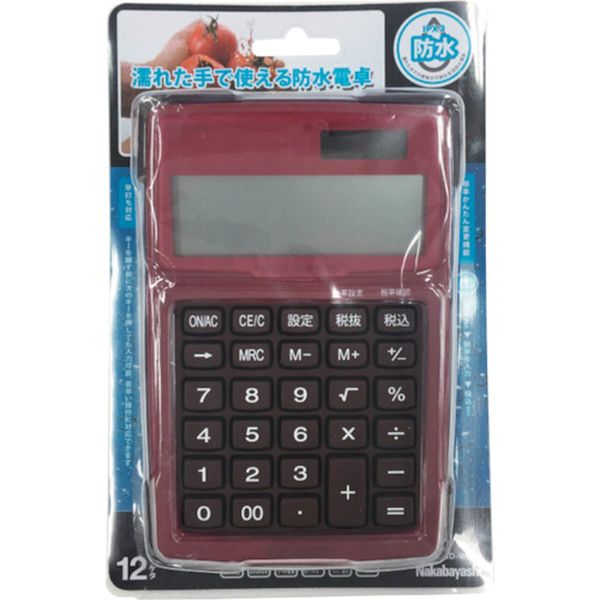 【メーカー在庫あり】 ECDWR01RD ナカバヤシ(株) ナカバヤシ 電卓デスクトップ 防水タイプ S レッド ECD-WR01RD HD店