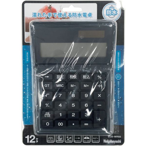 【メーカー在庫あり】 ECDWR02BL ナカバヤシ(株) ナカバヤシ 電卓デスクトップ 防水タイプ M ブルー ECD-WR02BL HD店