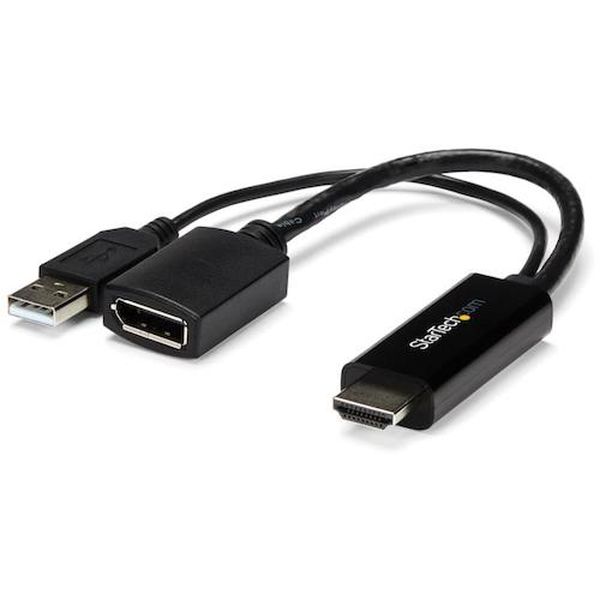 【メーカー在庫あり】 ディスプレイアダプター/HDMI - DP/4K30Hz/USBパワー/BK HD2DP HD店