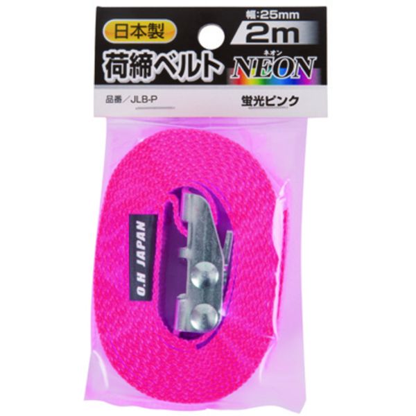 JLBP オーエッチ工業(株) OH 荷締めベルトNEON 幅25mm×2m エンドレス 蛍光ピンク JLB-P