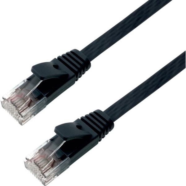 【メーカー在庫あり】 LC30574FB LANケーブル UTP カテゴリー6A フラット 3m ブラック LC30-574FB LC30-574FB HD店