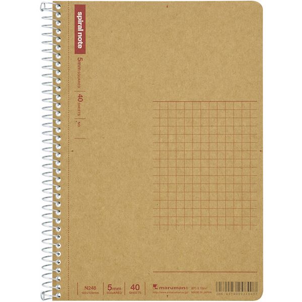 【メーカー在庫あり】 マルマン(株) マルマン B6 スパイラルノート 方眼罫40枚 N248 HD店