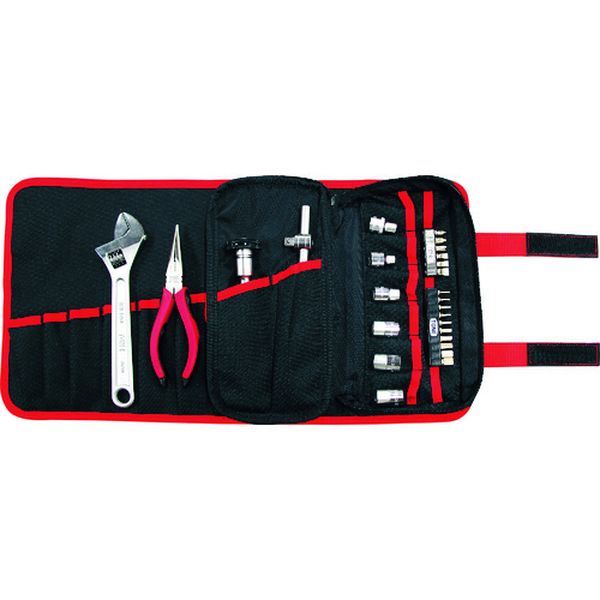 【メーカー在庫あり】 整備用工具セット ツールバッグセット レッド/ブラック 間口480×奥行265×高さ5mm TSA3170 HD店