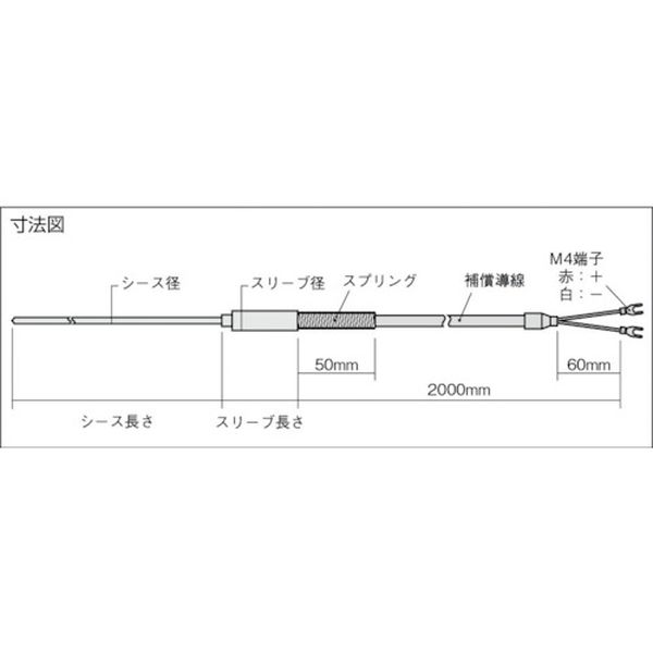 ヒロチー商事 ハーレー 楽天市場店の【メーカー在庫あり】 (株)八光電機 八光 K熱電対 シース径8.0mm シース長さ700mm HTK0251 HD店｜アングル3
