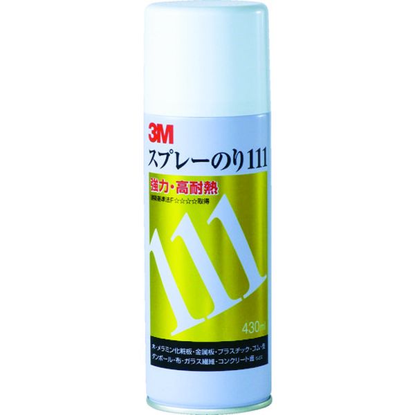 ・粗面の接着も可能です。・耐熱性に優れています。・耐熱軟化点は150℃です。・F☆☆☆☆(国土交通大臣認定番号MFN-1886)規格品です。・金属板、木、プラスチック、ゴムの接着。・コンクリート面、木など粗面にテープを貼る際のプライマーとして使用可能です。・色：黄・容量(ml)：430・標準塗布可能面積(［［M2］］)：2・標準重ね塗り回数：1〜3回・標準塗布可能面積：2［［M2］］・耐熱型・強力接着・スプレータイプ・1液性・主成分:クロロプレンゴム・この商品は、一般消費者様向けの製品ではない為、表示や取扱説明書等が一般消費者様向けに表記・同梱されておりません。・生産国 日本・JANコード 4547452455263・質量 443g・コード：293-0102 ・品目：SN111S/N 111楽天 HD店