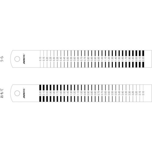 ・樹脂製のためしなりやすく、クラックが測りやすいです。・両面印字のため、持ち手から遠い場所を選んで写真が撮れ、指写りしにくいです。・ひび割れの点検に。・縦(mm)：165・横(mm)：20・PET・生産国 日本・JANコード 4962819027554・質量 3g・コード：101-0990 ・品目：0275502755楽天 HD店