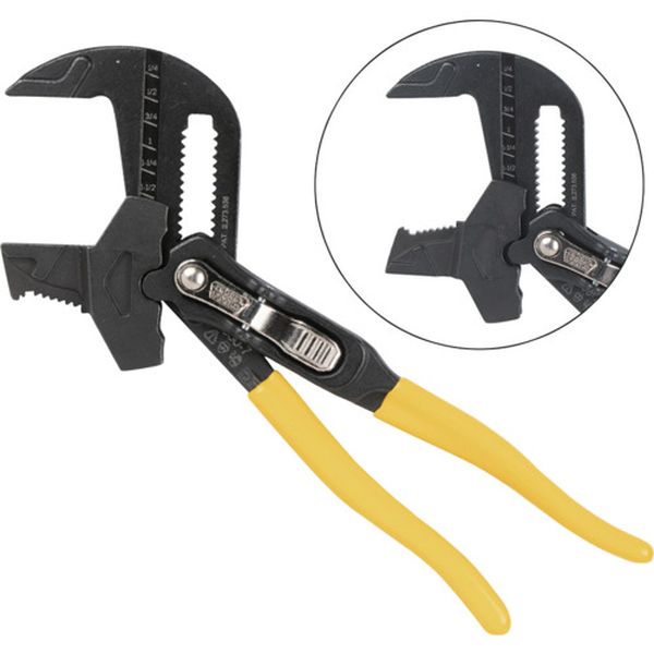 ・下顎の上下を入れ替えることでモンキーレンチとしても、ウォーターポンププライヤーとしてもご使用いただける1本二役のプライヤーです。・プッシュボタンの位置がハンドルに近いところに設けられており、作業時に手を上下に大きく移動させる必要がありませ...