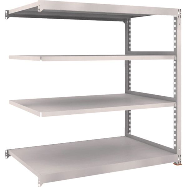 【メーカー在庫あり】 スチールラック M5型中量棚 1500×721×H1200 4段 連結 免震樹脂ベース付 ネオグレー ネオグレー M5-4574BSFC HD店(3.0)