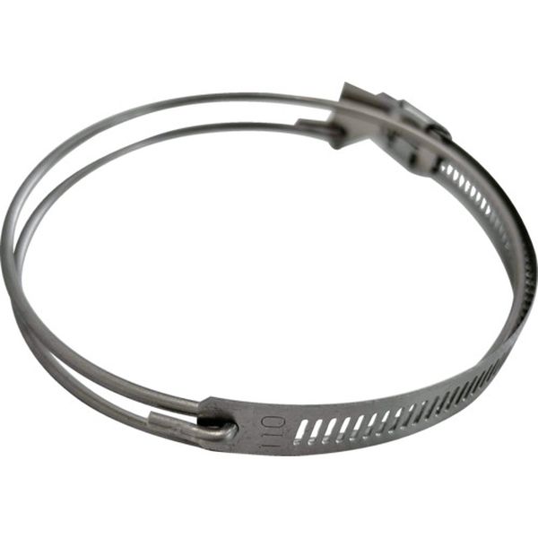 ・コルゲートタイプのビニールホース用です。・空調用ダクトホース・一般デリバリーサクションホース用に・最大径(mm)：110・最小径(mm)：90・バンド幅(mm)：12.7・線径(mm)：2.9・カフス：中(60目)・スクリューHEX(mm)：8・右巻用ホース用バンドです。・　Φ100 ダクトホース用・オールステンレス製(SUS304)。・スクリュー：六角マイナス溝。・HEX：8mm。・締め過ぎによるホース切れにご注意下さい。・バンドをホースに取り付けの際は、ホースの溝に沿って回転させながらはめて下さい。・使用範囲は目安です。・生産国 日本・JANコード 4573300832030・質量 53g・コード：699-9484 ・品目：SYS110SYS-110楽天 HD店