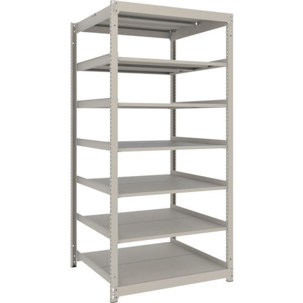 【メーカー在庫あり】 スチールラック 薄板ラック(棚板分割タイプ、耐荷重100Kg)900×595×H1800 7段単体 ネオグレー UL6367 HD店