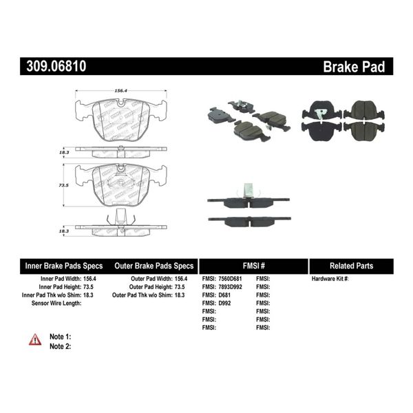 【USA在庫あり】 StopTech Performance 00-04 BMW M5 E39 / 00-06 X5 / 03-05 Range Rover HSE フロント Brake Pads sto309.06810 HD店