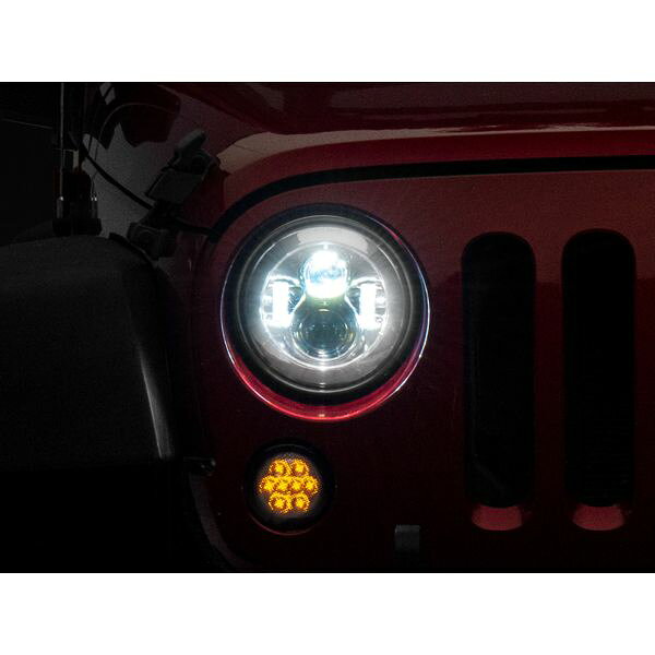  Raxiom 97年-18年 Jeep ラングラー TJ/JK Axial Series LED Daymaker Headlights- Chrome Housing (Clear Lens) raxJ108043 HD店