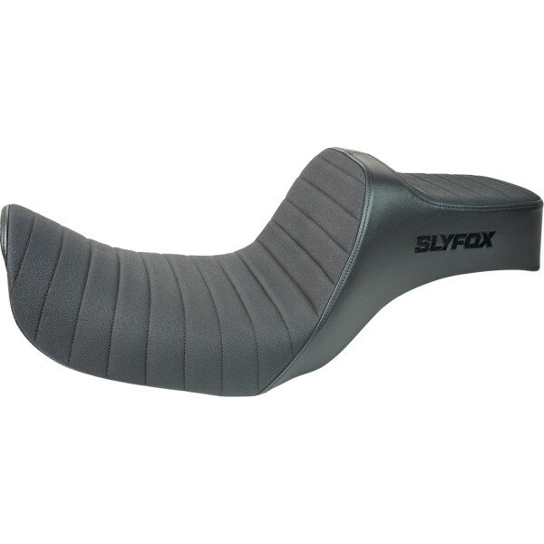 【USA在庫あり】 SLYFOX ハイヌーンシート クラシックステッチ ブラックロゴ 12年-16年 ハーレー ダイ..