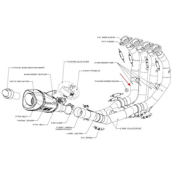 401 cc 〜750 cc  - アクラポビッチ AKRAPOVIC リペアヘッダーチューブ レーシングライン YZF-R6 ステンレス H-Y6R8 JP店